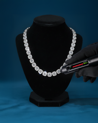 10MM Moissanite Clustered Tennis Chain 14K Gold