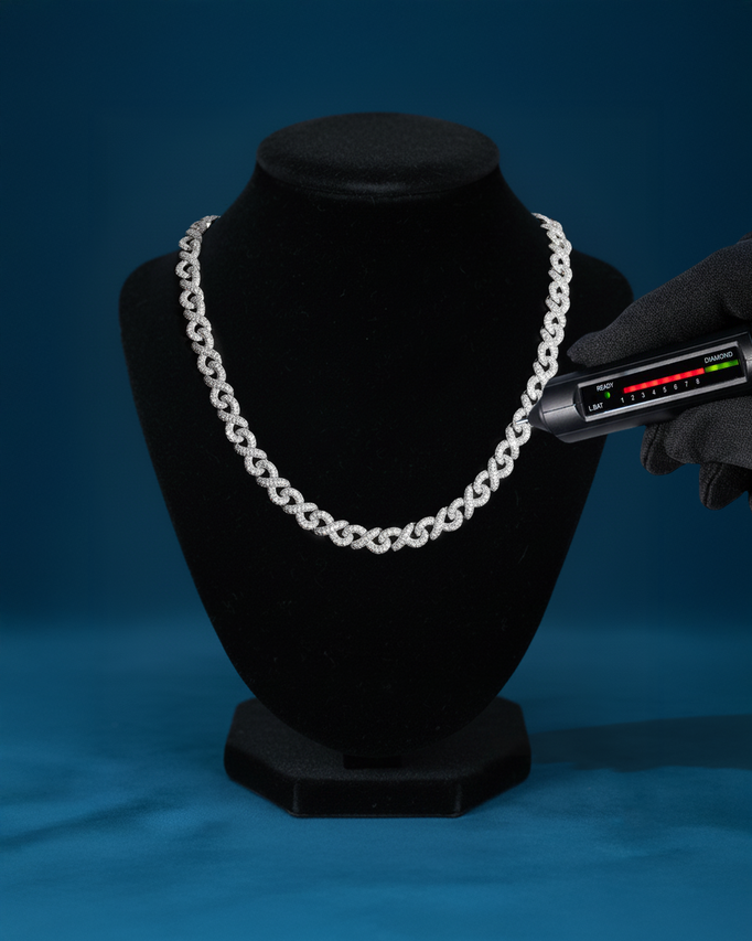 VVS Moissanite Infinity Cuban Link Chain 14K Gold (ALL SIZES)