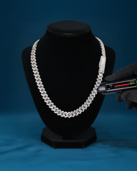 13MM Moissanite Baguette Cuban Link Chain 14K Gold