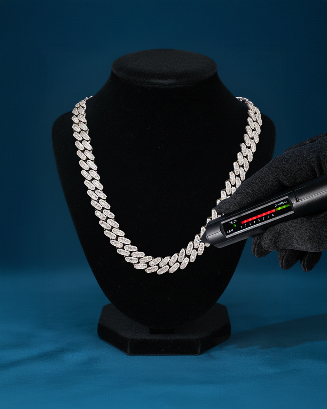 16MM Moissanite Baguette Cuban Link Chain 14K Gold