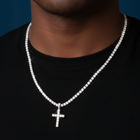 Moissanite Cross Pendant 14K Gold