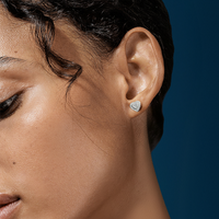 Moissanite Heart Shaped Earrings 14K Gold