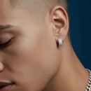 Moissanite Hoop Earrings 14K Gold