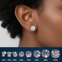 Moissanite Stud Earrings 14K Gold (ALL SIZES)
