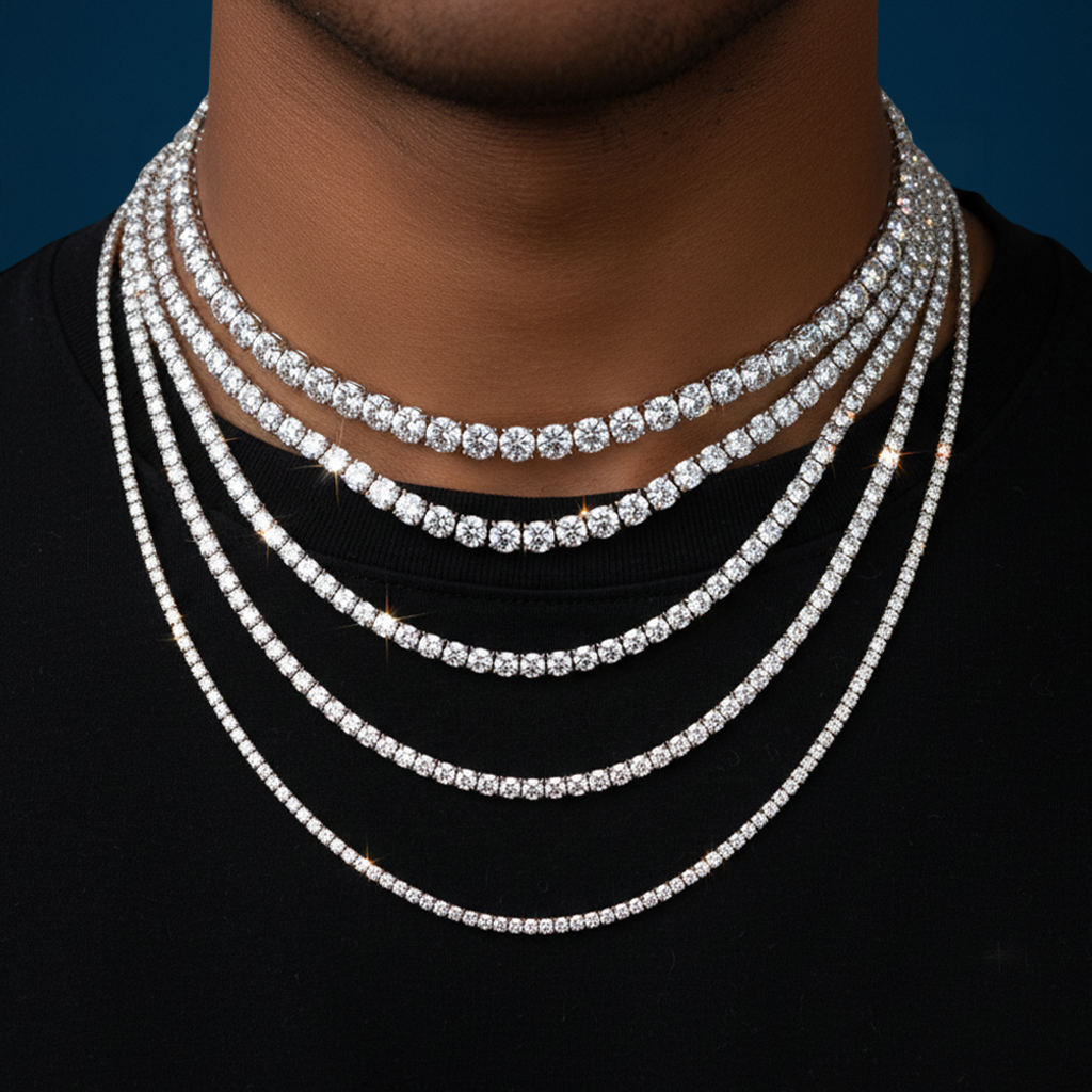 Moissanite Tennis Chain 14K Gold (ALL SIZES)